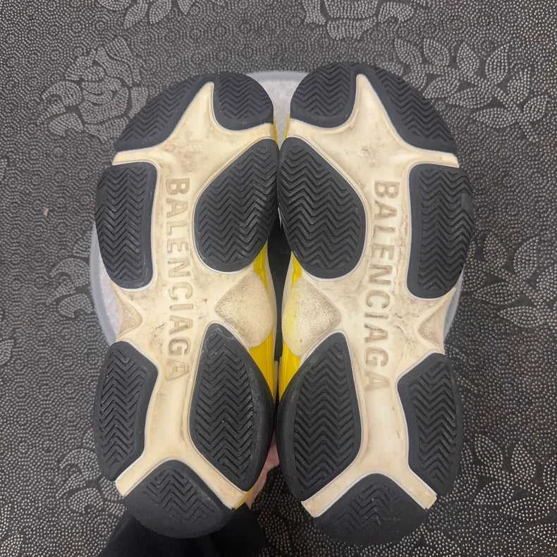 Balenciaga Black Yellow Triple S Sneakers