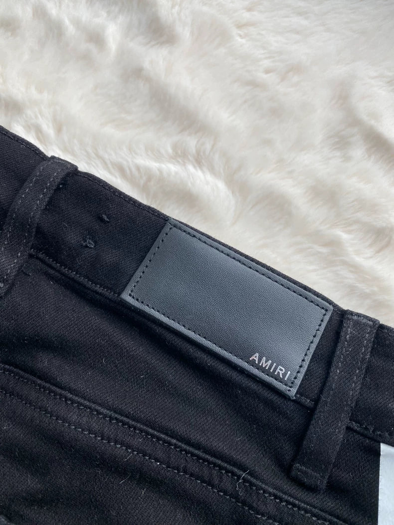 Black Athletic Stripe Denim Pants by Amiri