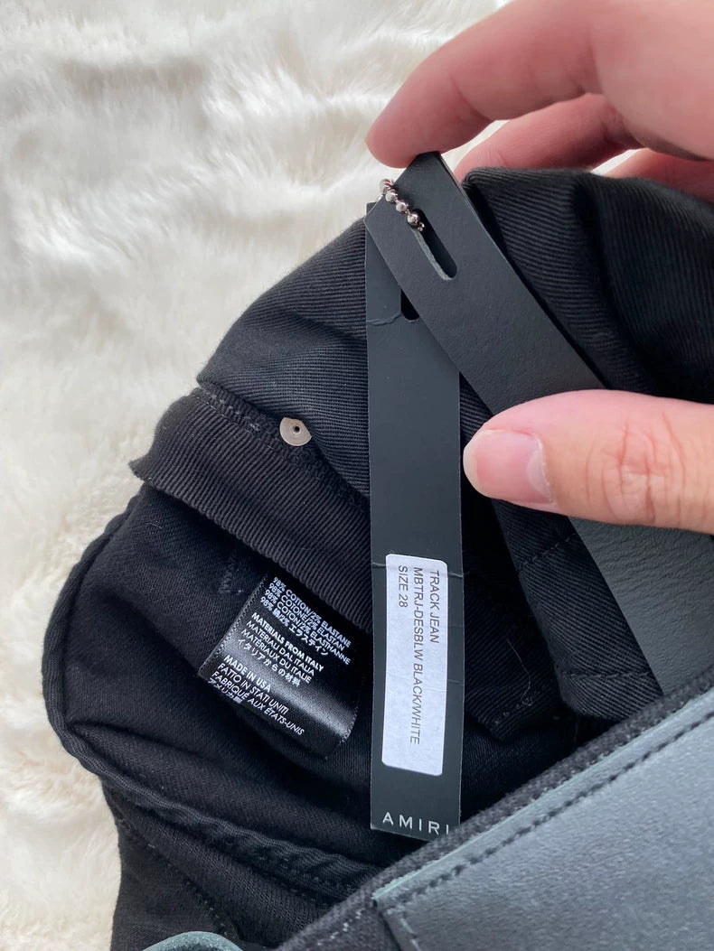 Black Athletic Stripe Denim Pants by Amiri