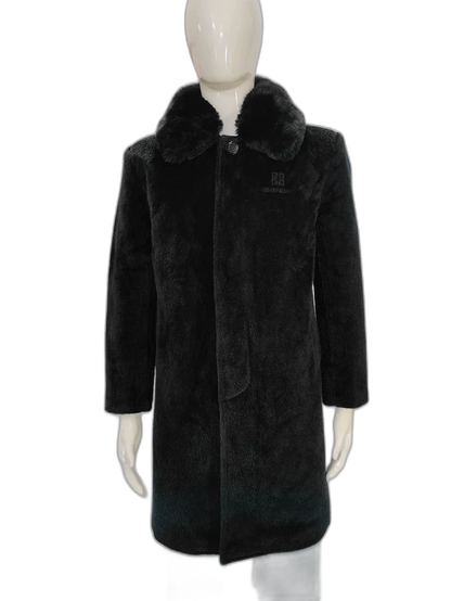 Givenchy Black Fur Collar Long Coat