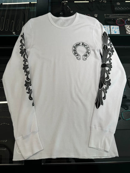 Chrome Hearts White Waffle Long Sleeve Top-yf