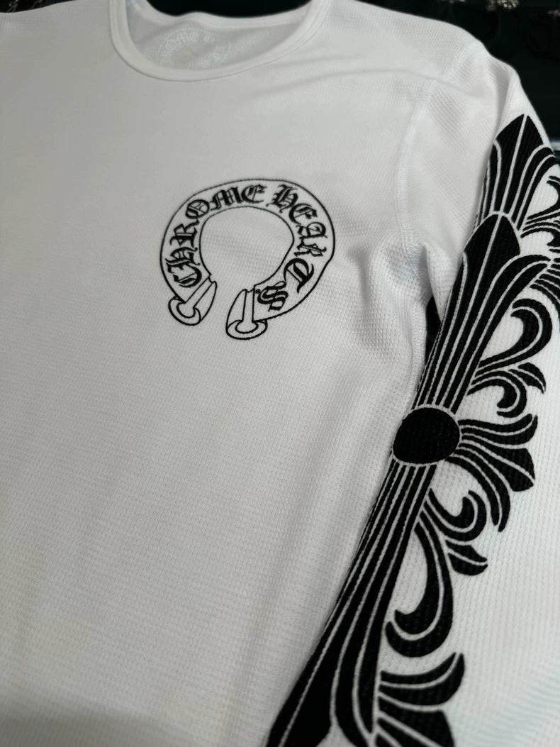 Chrome Hearts White Waffle Long Sleeve Top-yf