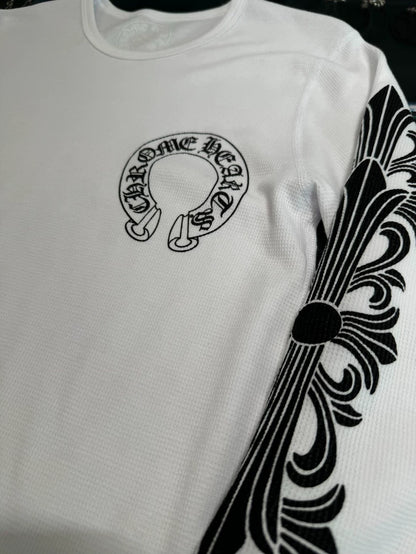 Chrome Hearts White Waffle Long Sleeve Top-yf