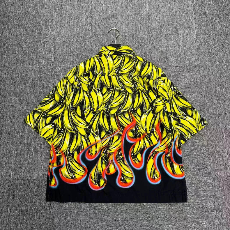 Prada Banana Print Short Sleeve Shirt-zp