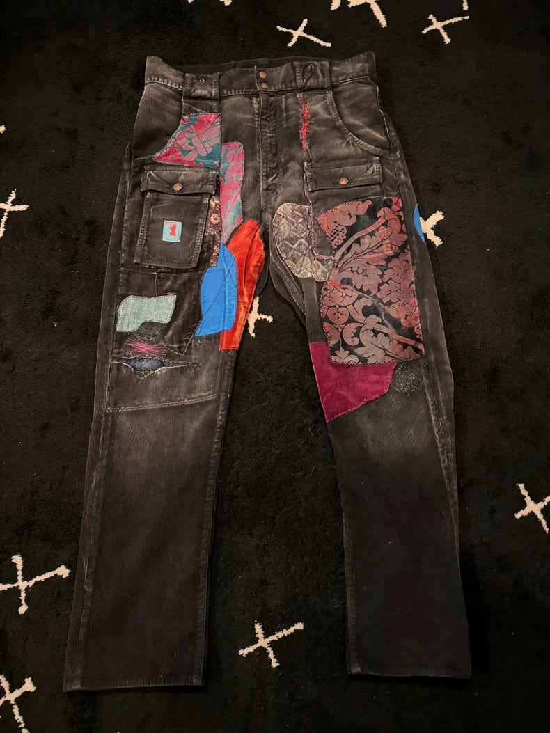 kapital archive 2014 patchwork corduroy pants
