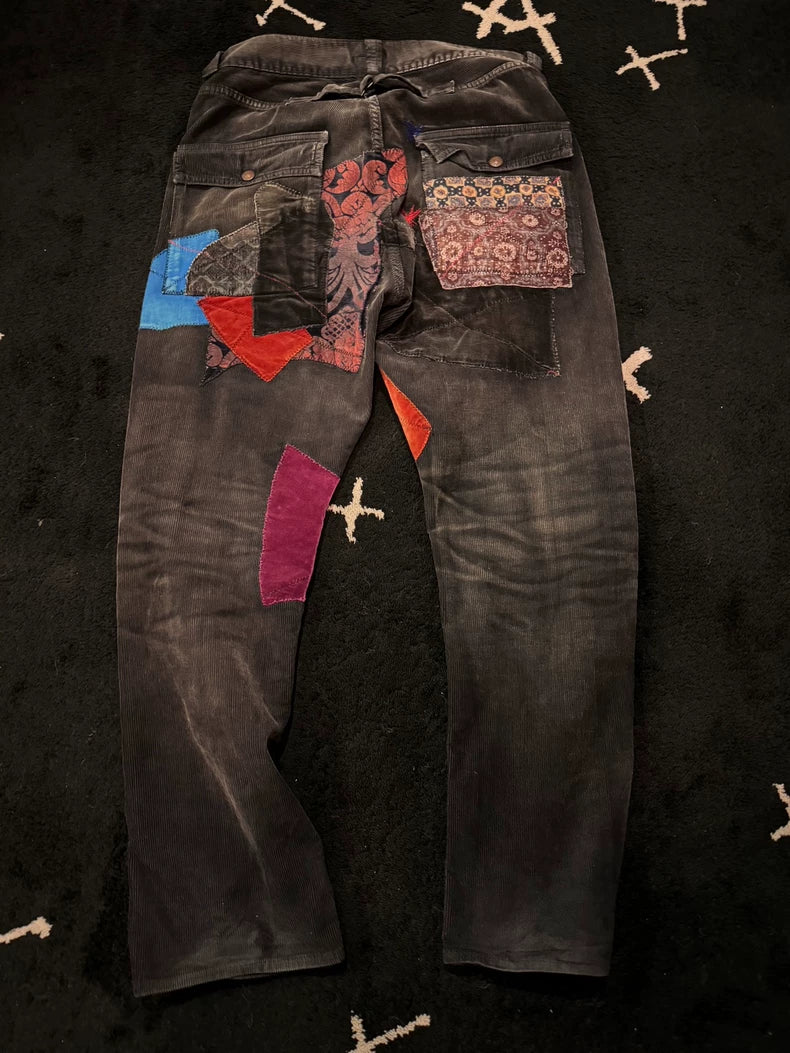 kapital archive 2014 patchwork corduroy pants