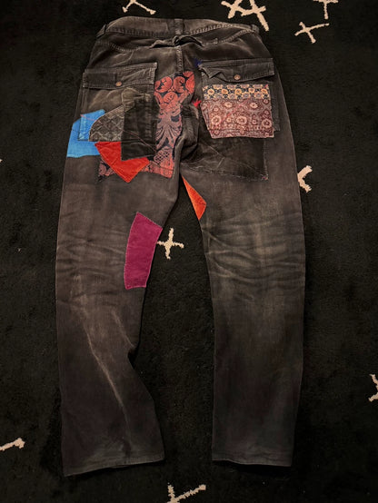 kapital archive 2014 patchwork corduroy pants