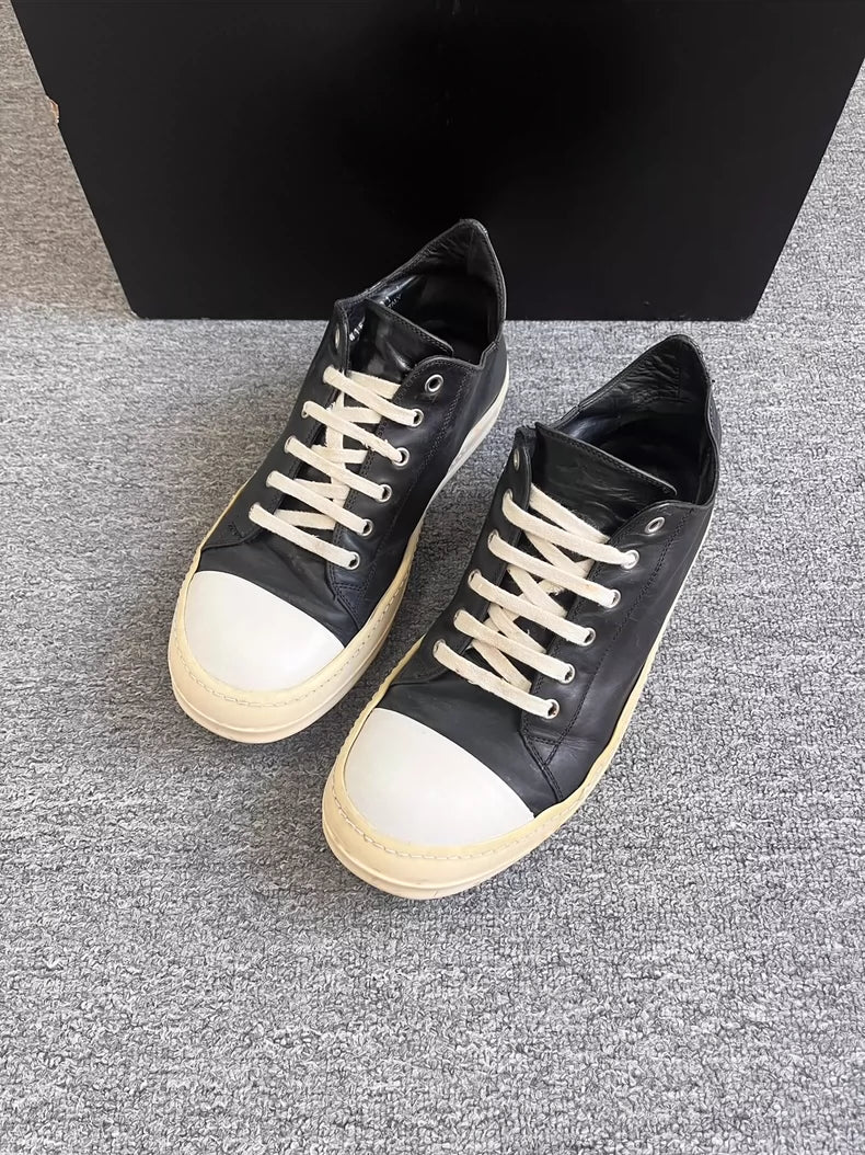 Rick Owens Low Top Leather Sneakers Size 41-42-yf