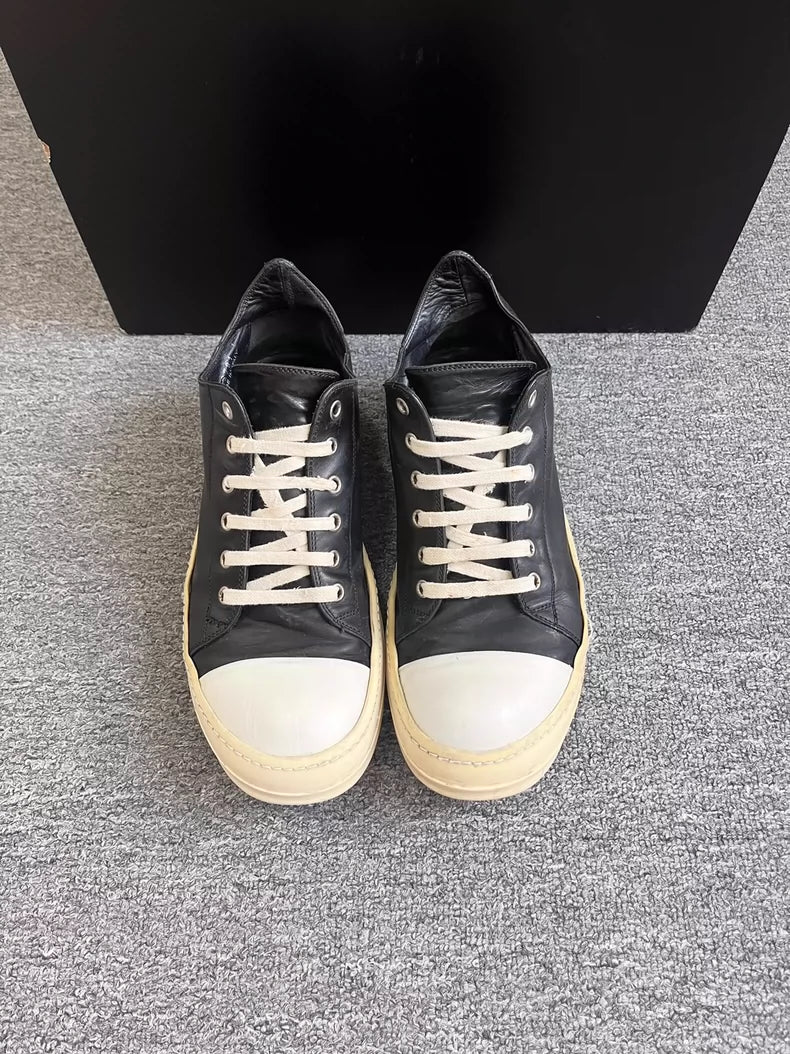 Rick Owens Low Top Leather Sneakers Size 41-42-yf