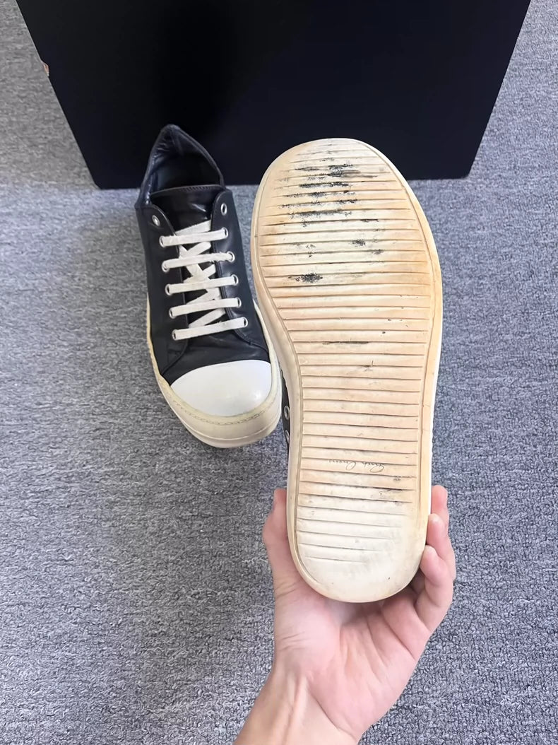 Rick Owens Low Top Leather Sneakers Size 41-42-yf