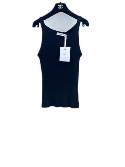 Dior Black Embroidered Tank Top