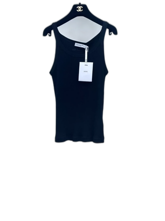 Dior Black Embroidered Tank Top