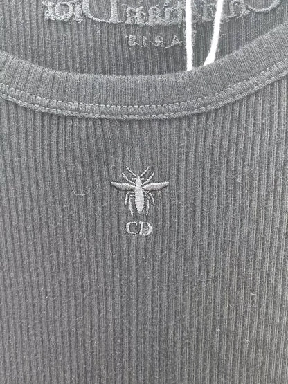 Dior Black Embroidered Tank Top