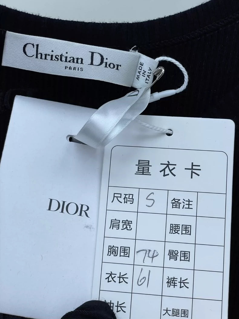 Dior Black Embroidered Tank Top