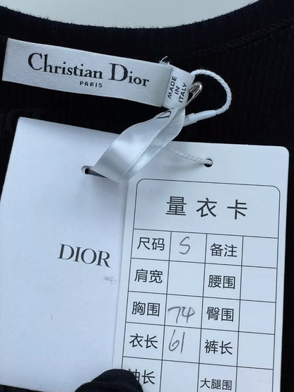 Dior Black Embroidered Tank Top