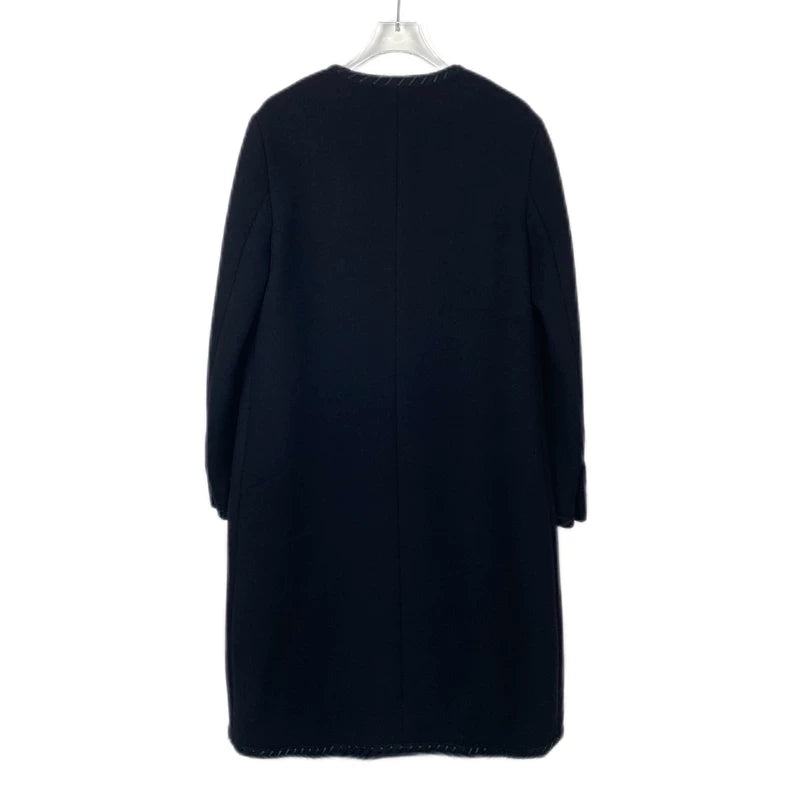 Gucci V-Neck Wool Coat with Gold Buttons