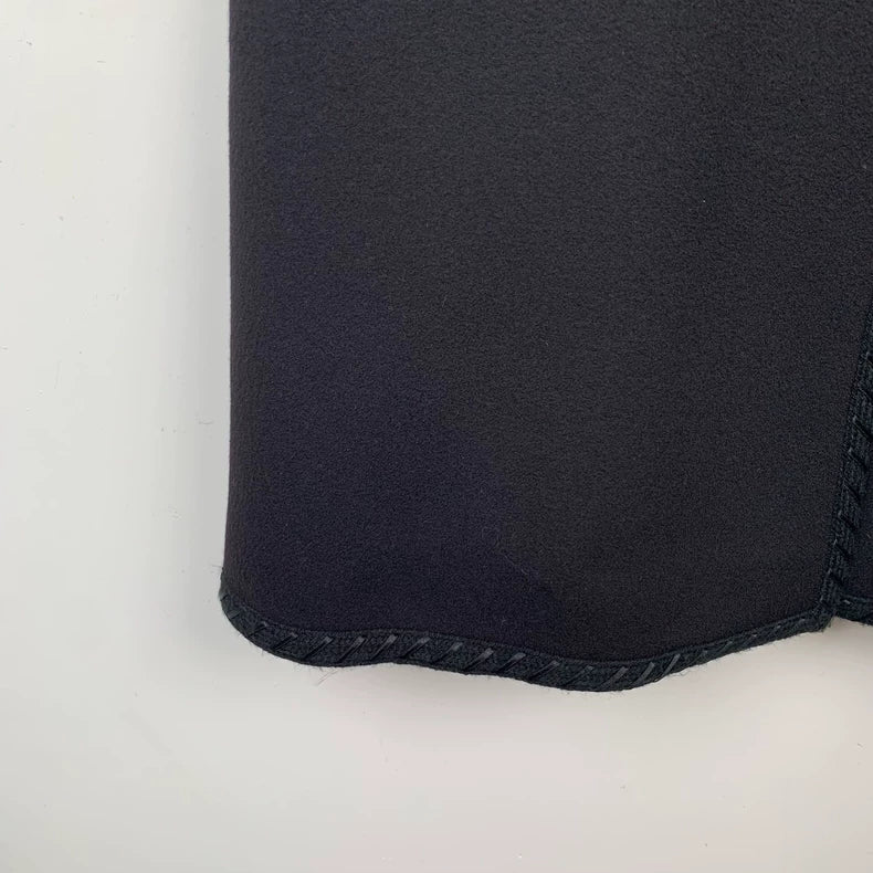 Gucci V-Neck Wool Coat with Gold Buttons