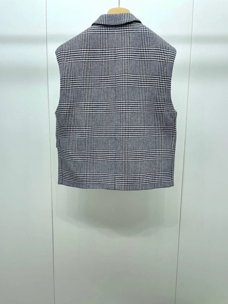 miumiu Checkered Sleeveless Top