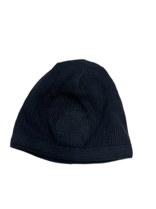 Chrome Hearts Black Waffle Cross Beanie Hat