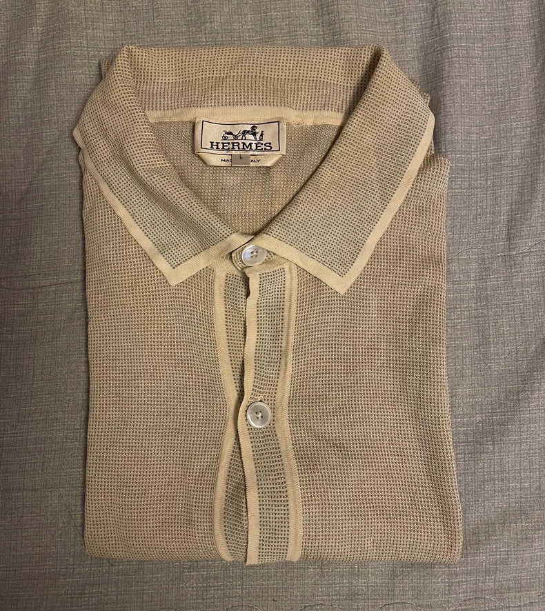 Hermes Long Sleeve Knit Shirt Size L