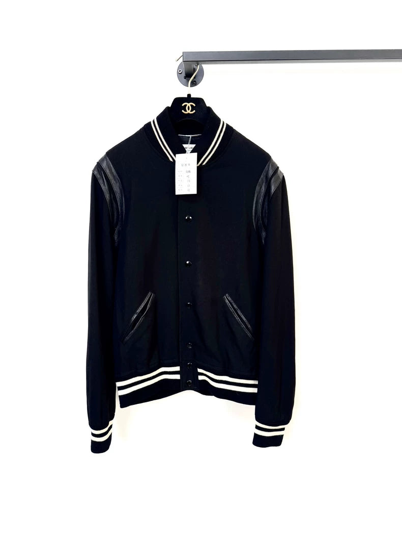 Saint Laurent Black Baseball Jacket