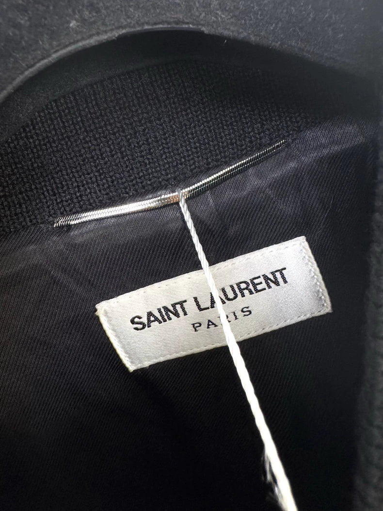 Saint Laurent Black Baseball Jacket