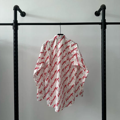 Balenciaga Logo Print Long Sleeve Shirt
