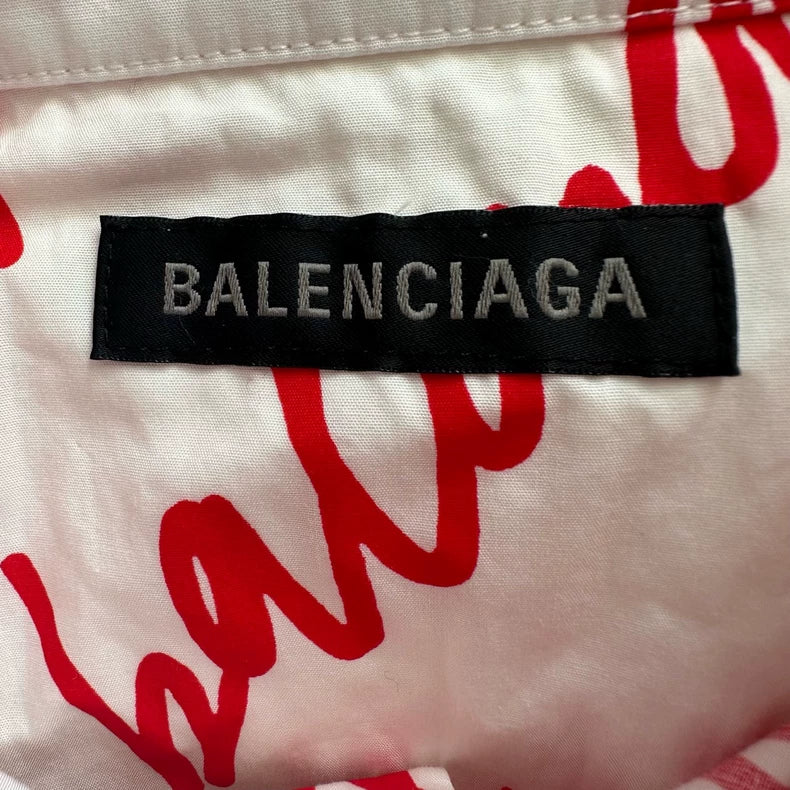 Balenciaga Logo Print Long Sleeve Shirt