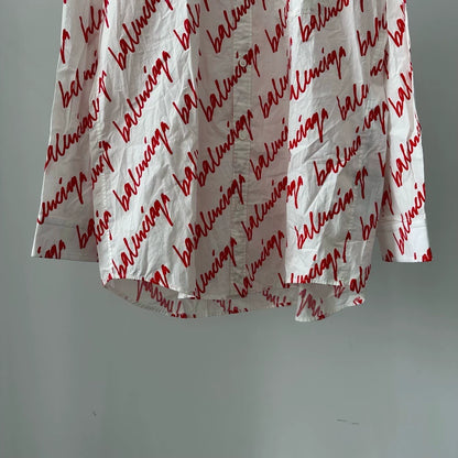 Balenciaga Logo Print Long Sleeve Shirt