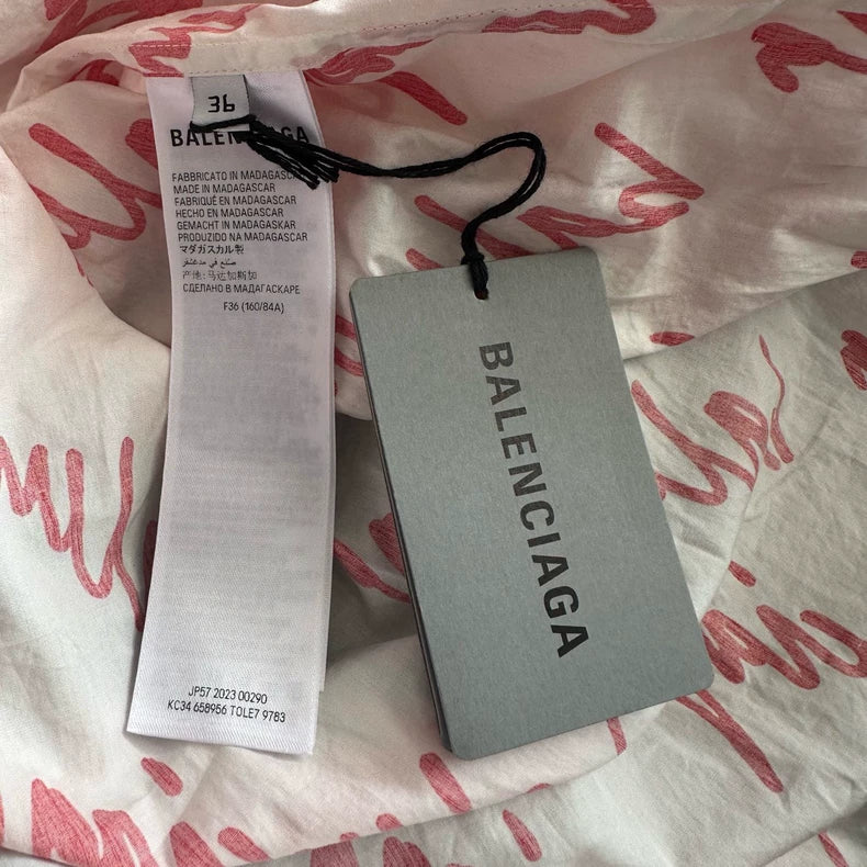 Balenciaga Logo Print Long Sleeve Shirt