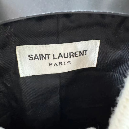 Saint Laurent White Logo Baseball Jacket