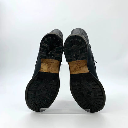 Chanel Black Quilted Lace-Up Ankle Boots