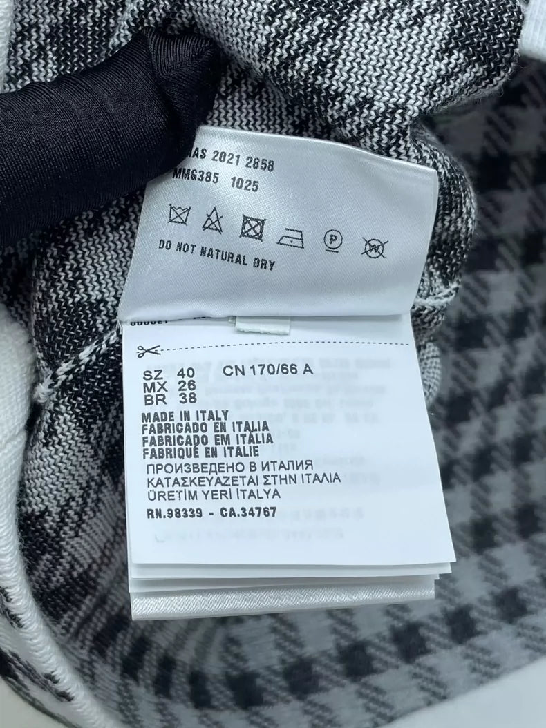 miumiu Black and White Checkered Skirt