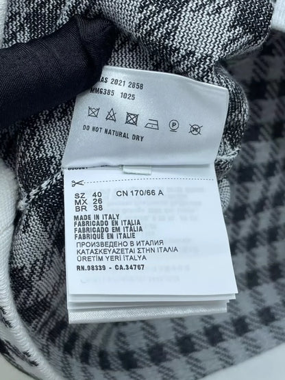 miumiu Black and White Checkered Skirt