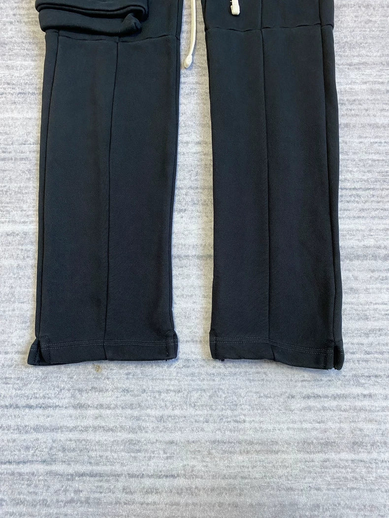 Stylish 3D Pocket Black Cotton Pants-zp