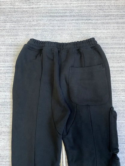 Stylish 3D Pocket Black Cotton Pants-zp