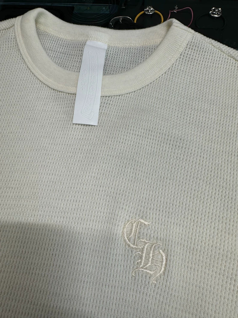 Chrome Hearts White Waffle Embroidered Tee-yf