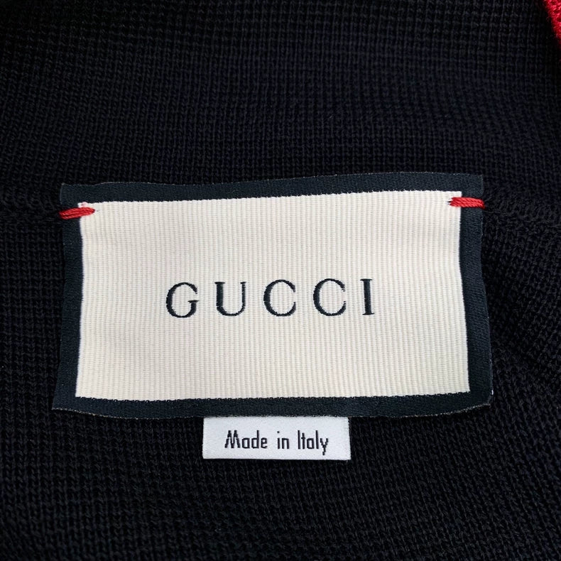Gucci Black Striped Silk Knit Cardigan