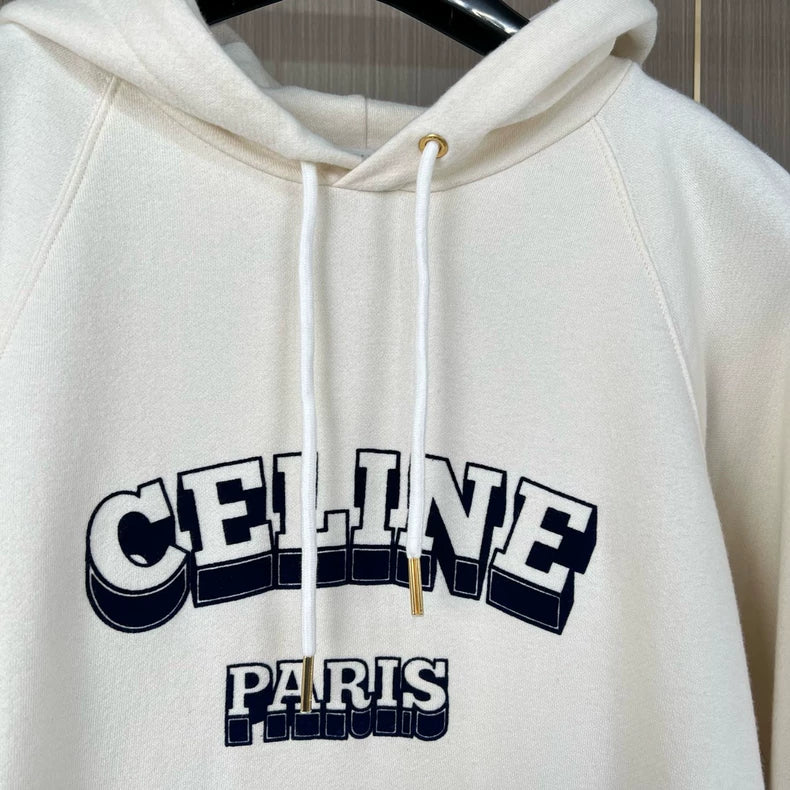 Celine  Velvet Logo Hoodie Size S
