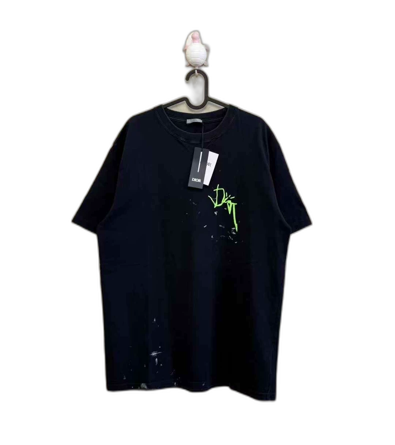 Dior Black Short Sleeve Graphic Tee