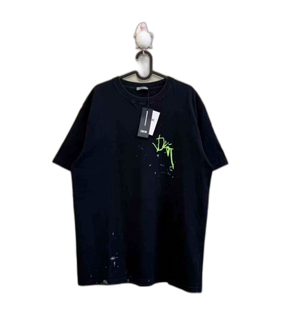 Dior Black Short Sleeve Graphic Tee