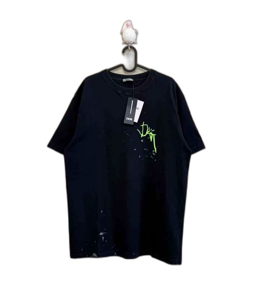 Dior Black Short Sleeve Graphic Tee