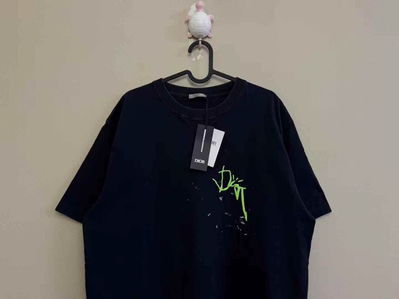 Dior Black Short Sleeve Graphic Tee