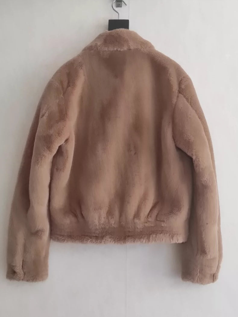 Amiri Brown Fur Collar Jacket