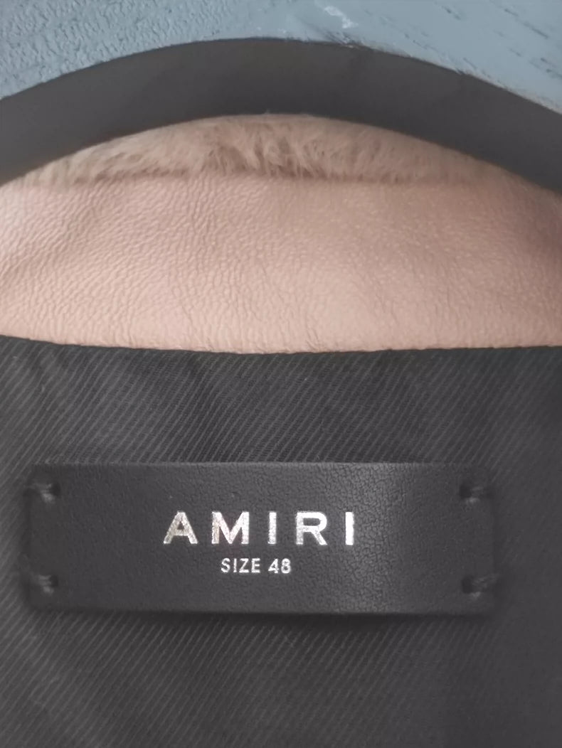 Amiri Brown Fur Collar Jacket