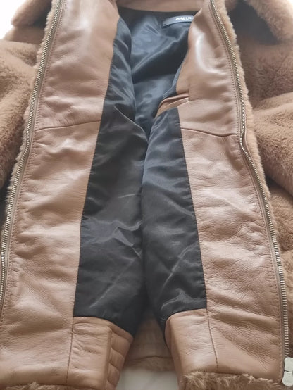 Amiri Brown Fur Collar Jacket