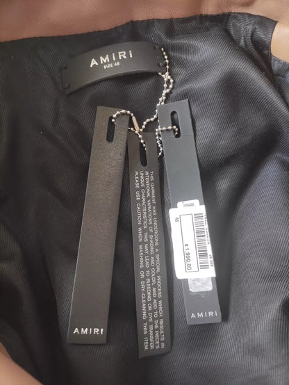 Amiri Brown Fur Collar Jacket