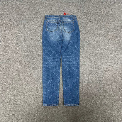 Chanel Denim Jeans with Snowflake Pattern