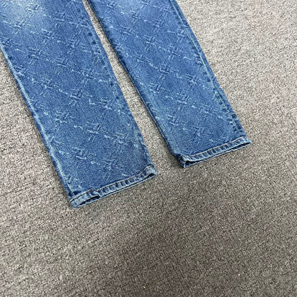 Chanel Denim Jeans with Snowflake Pattern