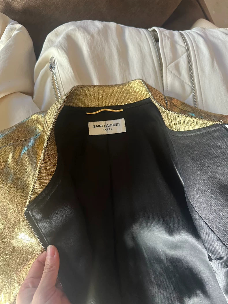 Gold Saint Laurent Jacket for Sale